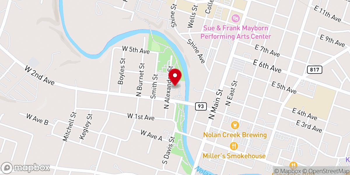 Map showing location of Mt Zion United Methodist Church
