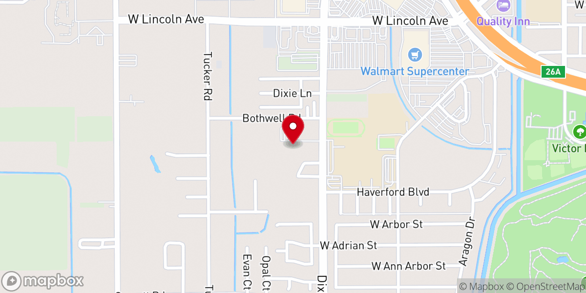 Map showing location of Grace Point Fellowship