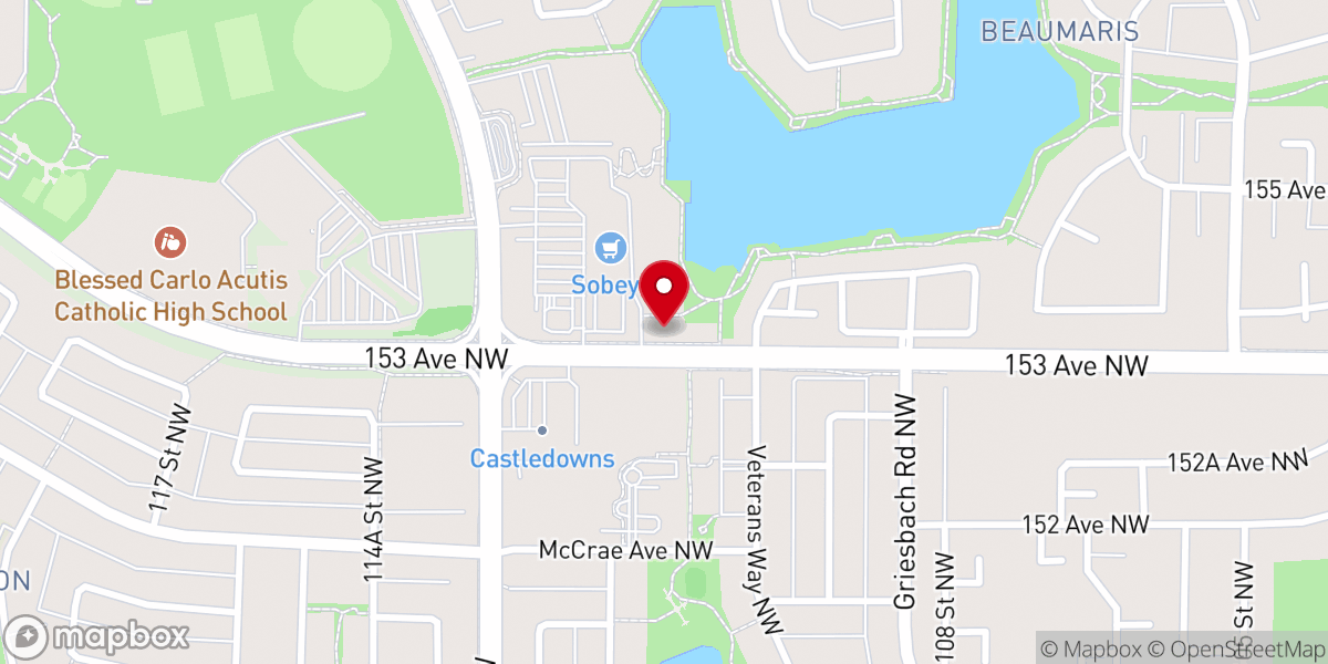 Map showing location of Castledowns Baptist Church