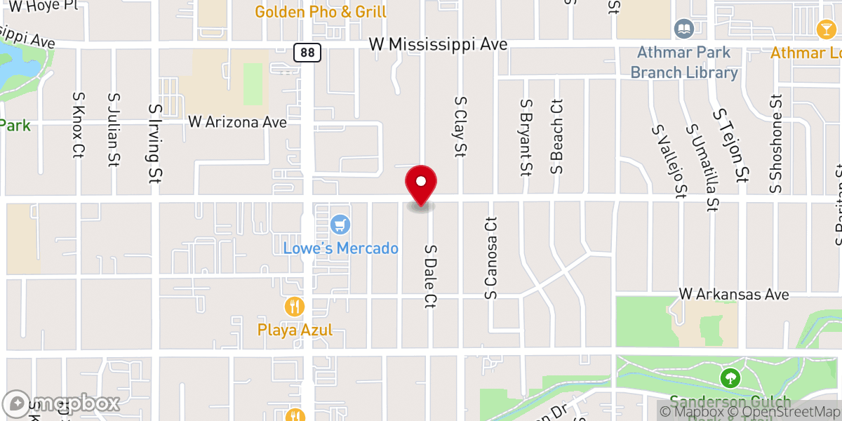 Map showing location of Victory Baptist Church