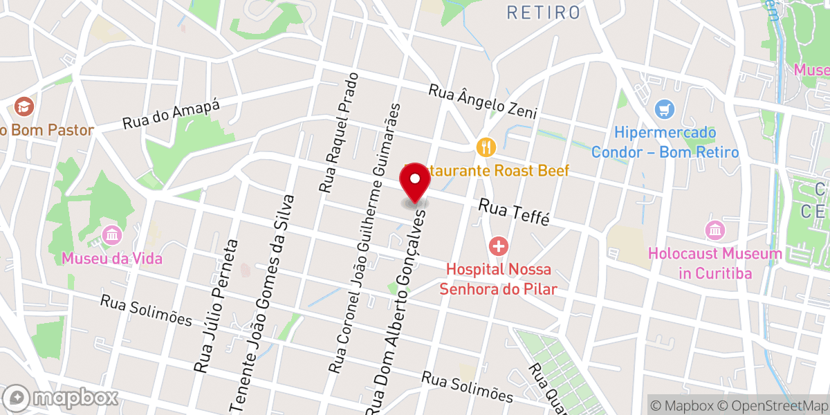 Map showing location of Igreja Pentecostal Filadélfia