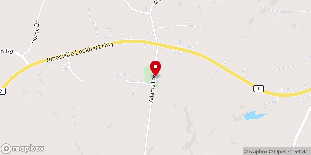 Map showing location of Mt. Rowell Baptist Church