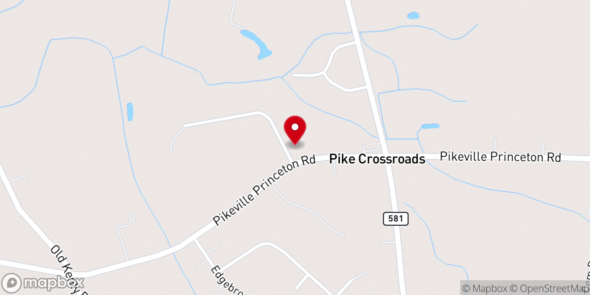 Map showing location of Pike's Crossroad Pentecostal