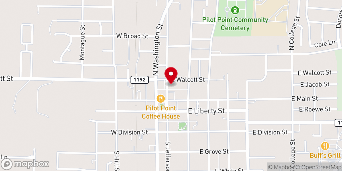 Map showing location of Calvary Baptist Church