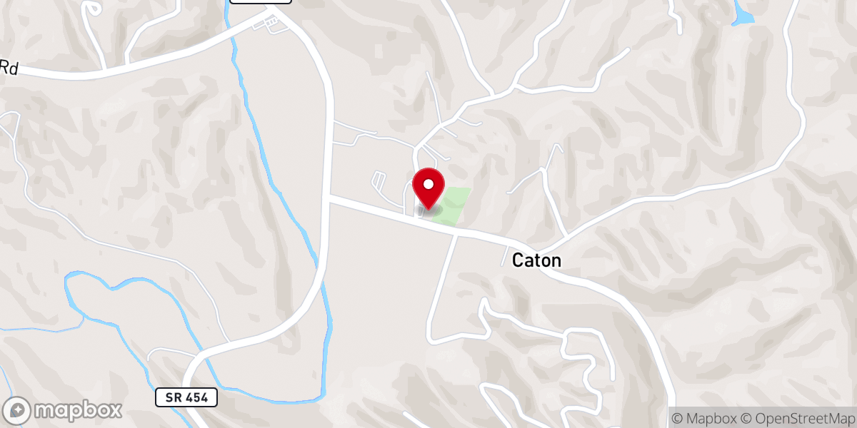 Map showing location of Smoky Mountain Baptist Church