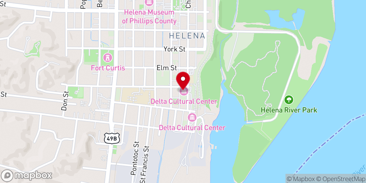 Map showing location of Delta Cultural Center