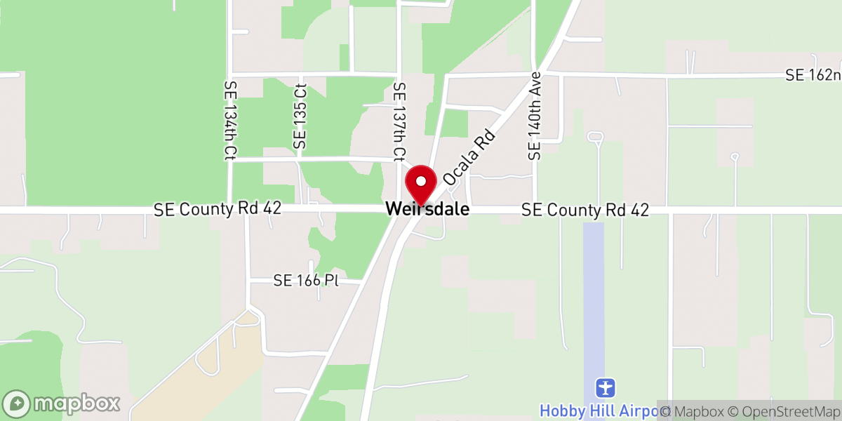 Map showing location of Weirsdale
