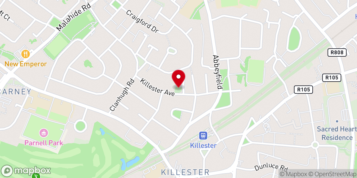 Map showing location of Medieval Parish Church of Killester