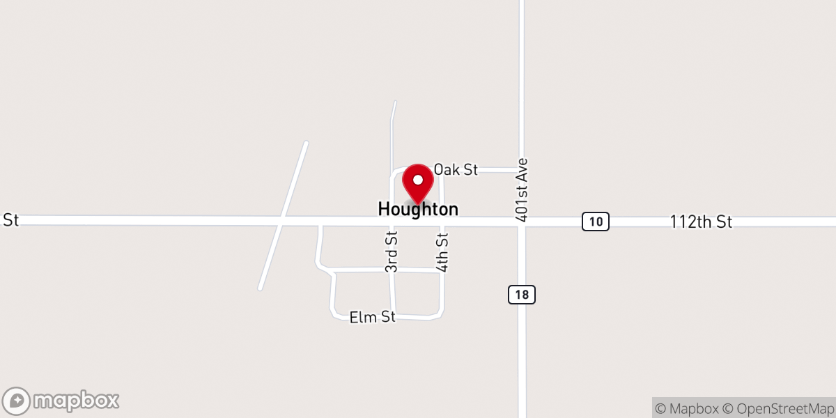 Map showing location of Houghton