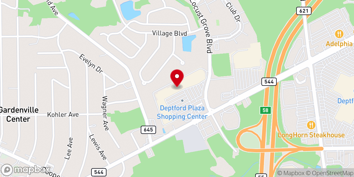 Map showing location of Deliverance Worship Center