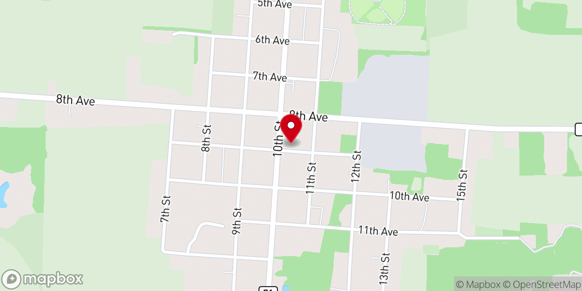 Map showing location of Malone United Methodist Church - Food Distribution Center