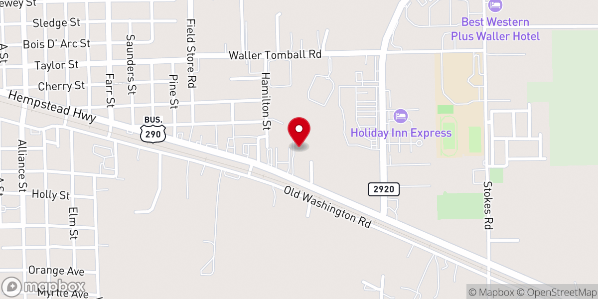 Map showing location of Waller Assistance and Restoration Ministries