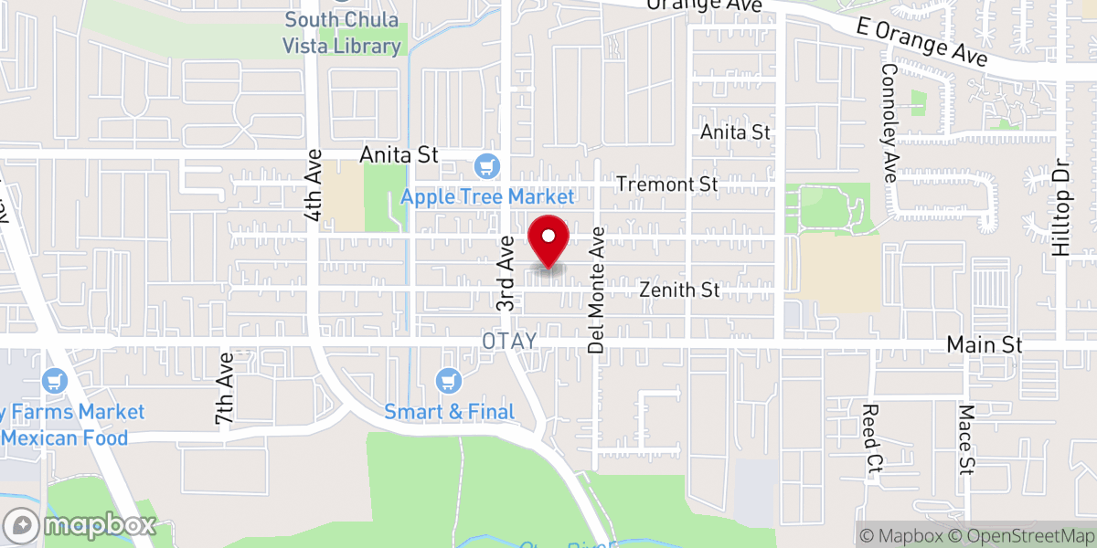 Map showing location of San Diego Christian Fellowship