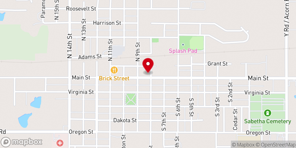 Map showing location of Sabetha Methodist Church