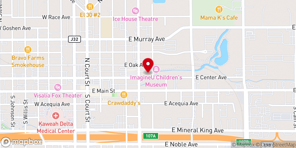 Map showing location of Visalia Buddhist Church