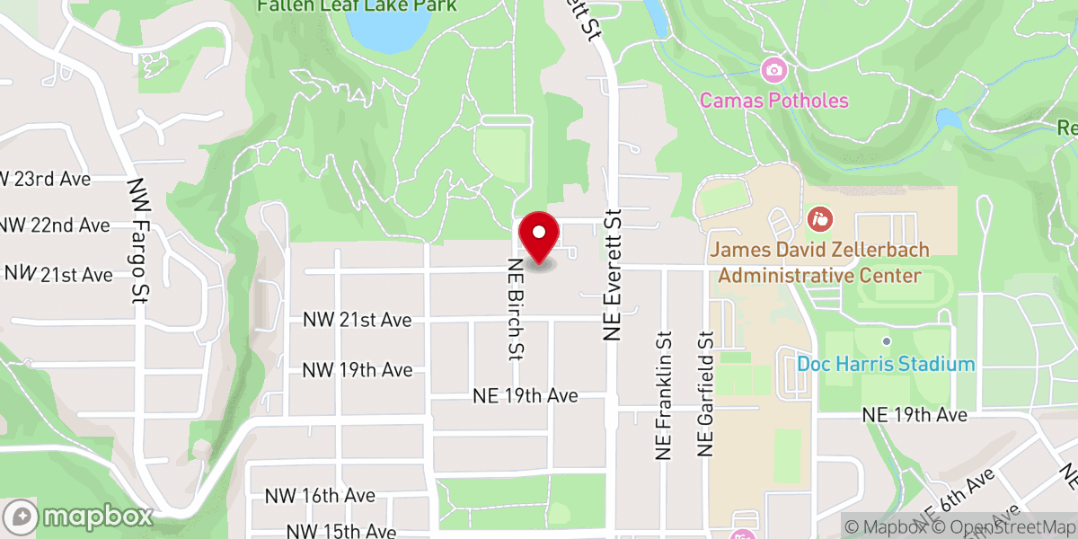 Map showing location of Camas Church of the Nazarene