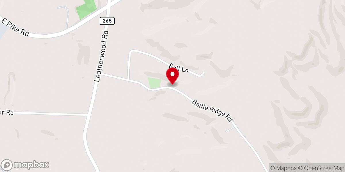 Map showing location of Four Mile Hill Church