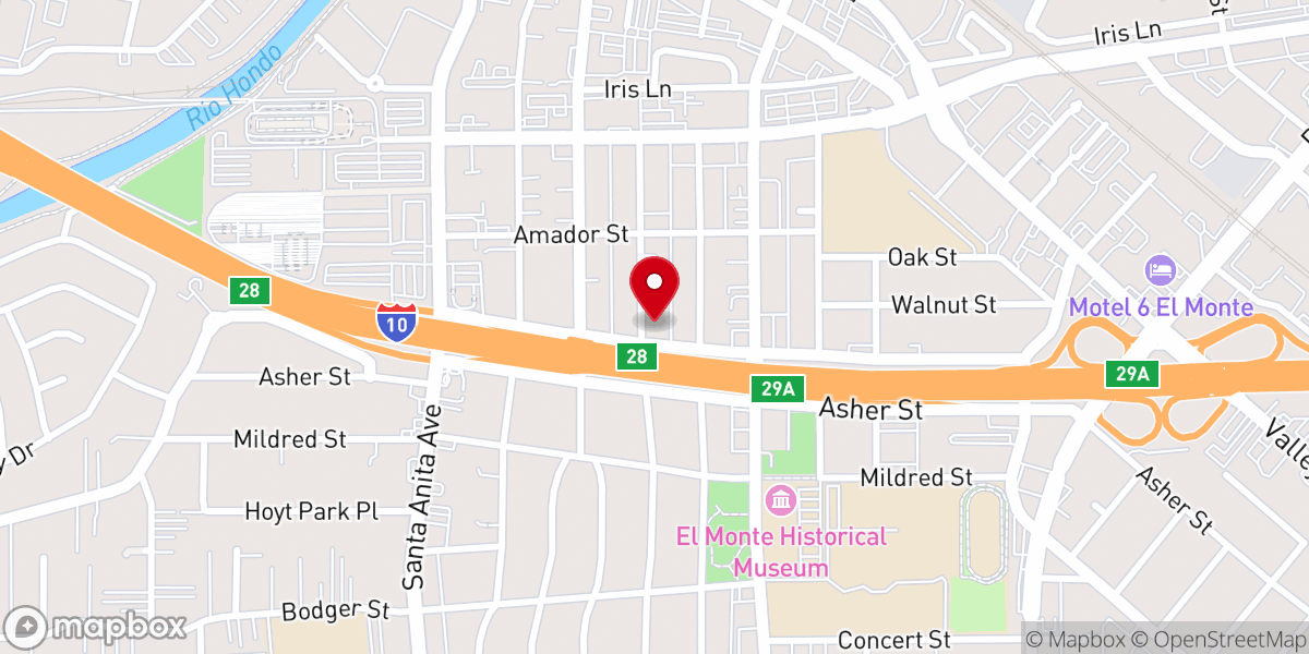 Map showing location of El Monte Seventh-day Adventist Church