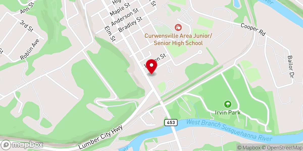 Map showing location of Curwensville Borough