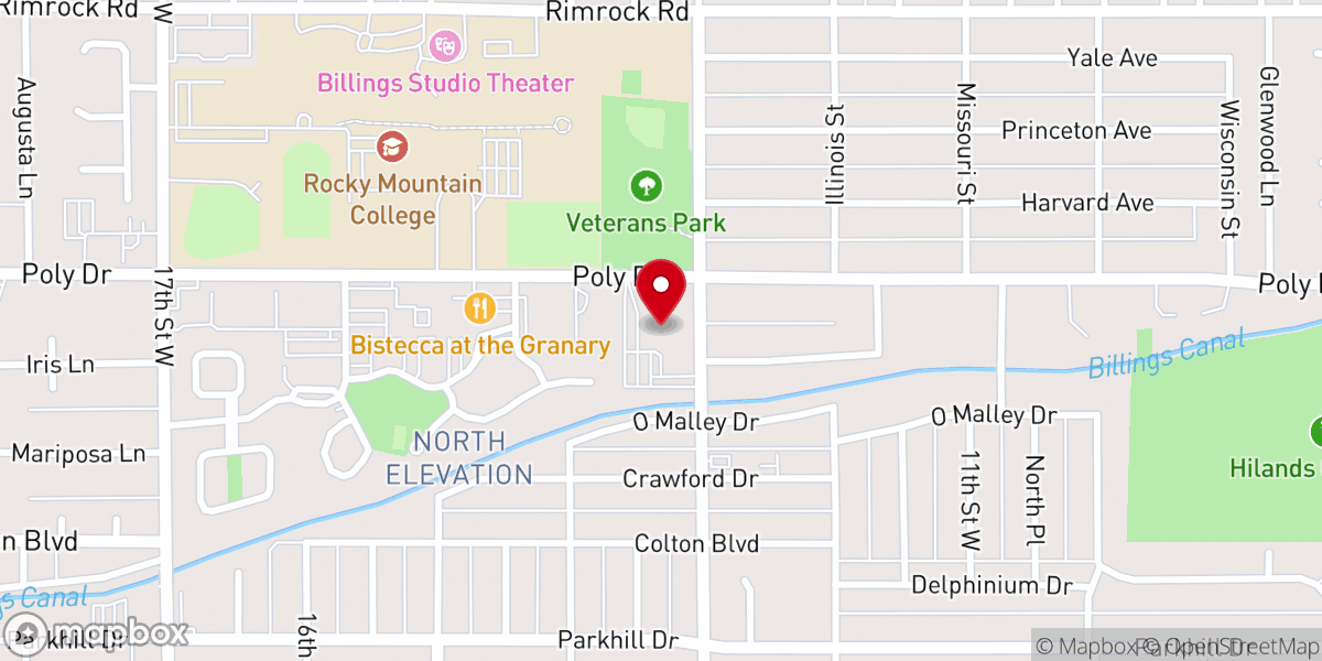 Map showing location of First Presbyterian Church Of Billings
