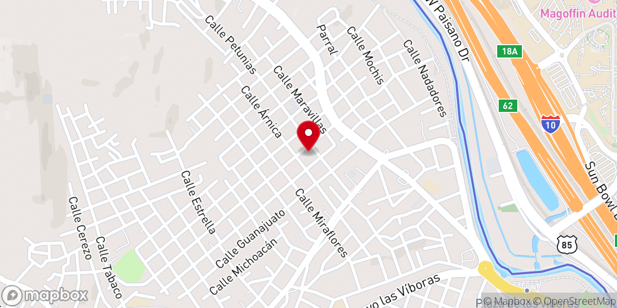 Map showing location of Iglesia Bautista Peniel