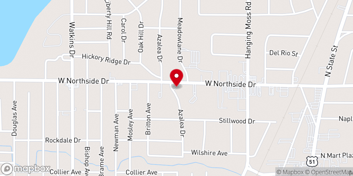 Map showing location of Northside Church of the Nazarene