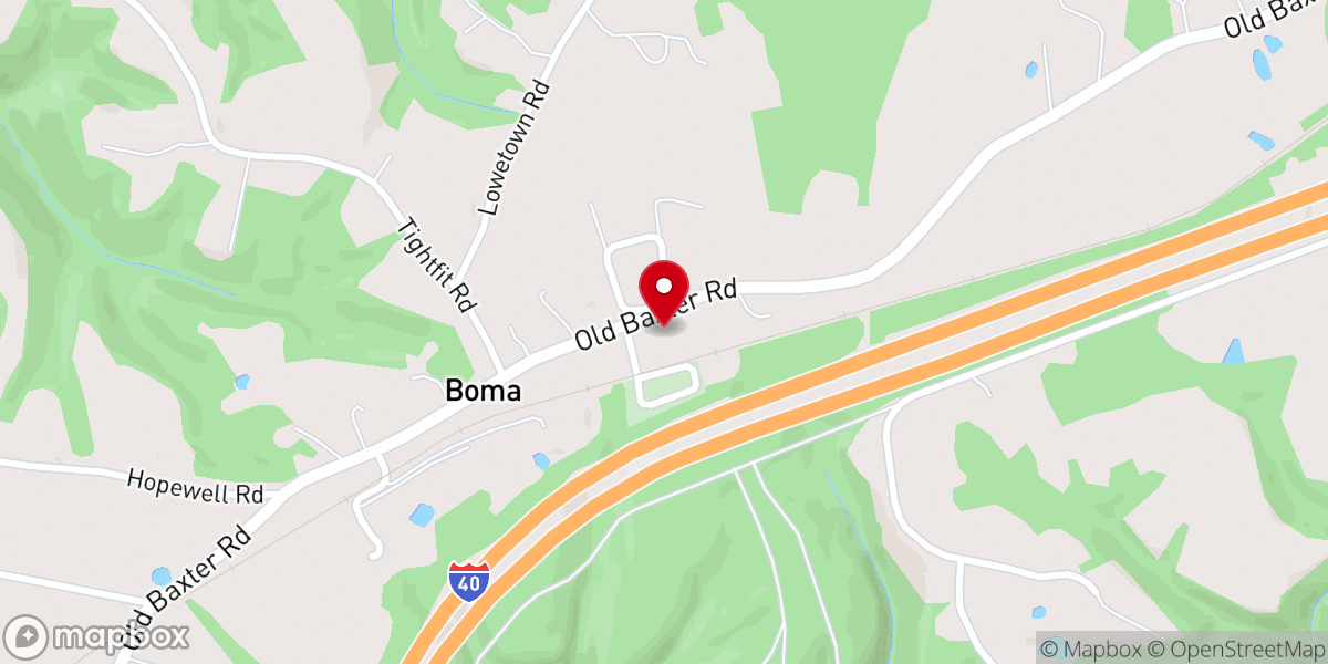 Map showing location of New Home Baptist Church