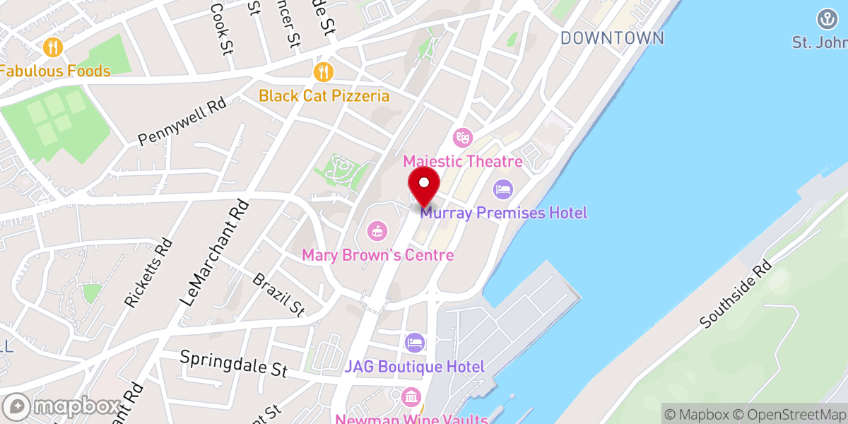 Map showing location of St. John's