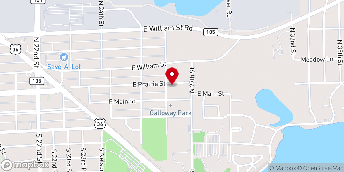 Map showing location of Pilgrim Holiness First Church