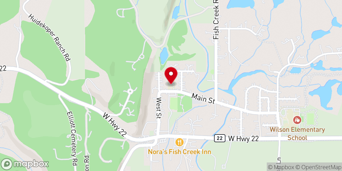 Map showing location of Old Wilson Schoolhouse Community Center