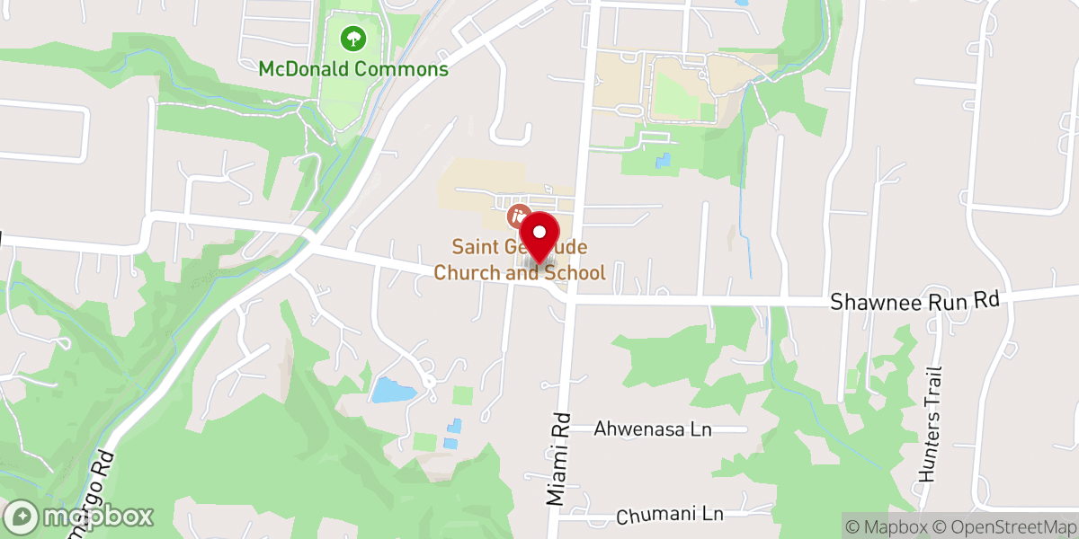 Map showing location of St. Gertrude Priory