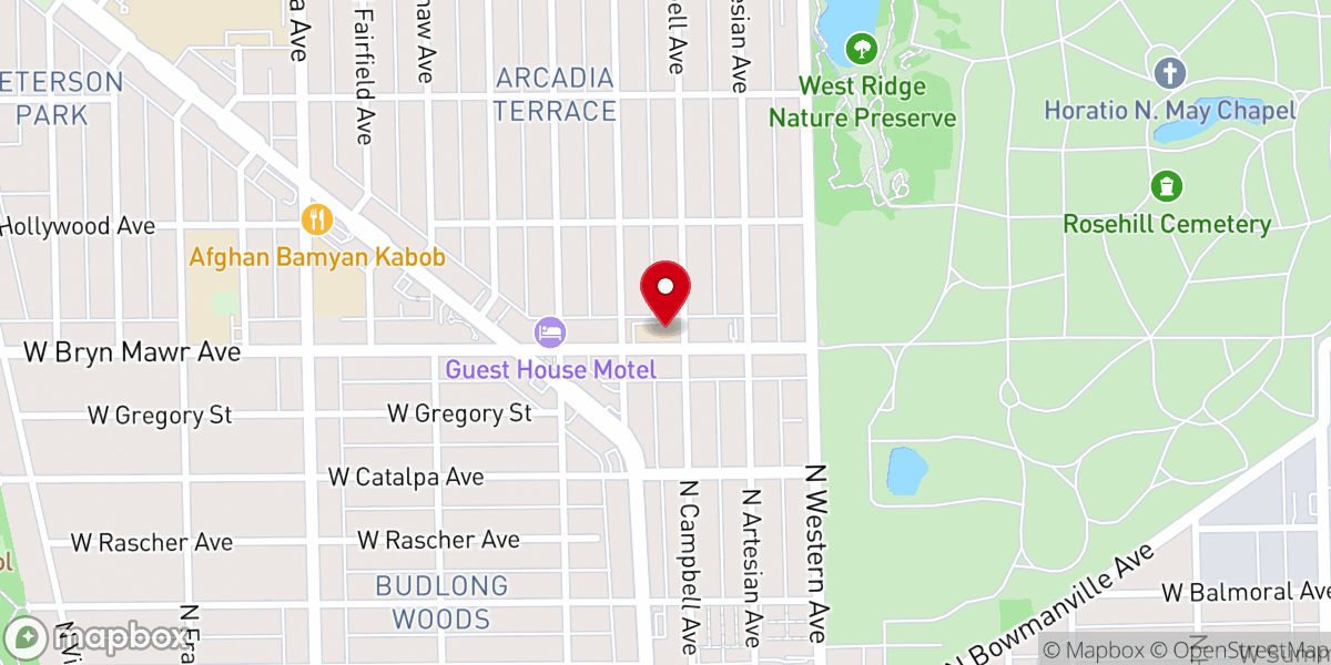 Map showing location of St. Philip Lutheran Church