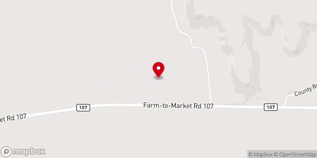 Map showing location of Pecan Grove Baptist Church