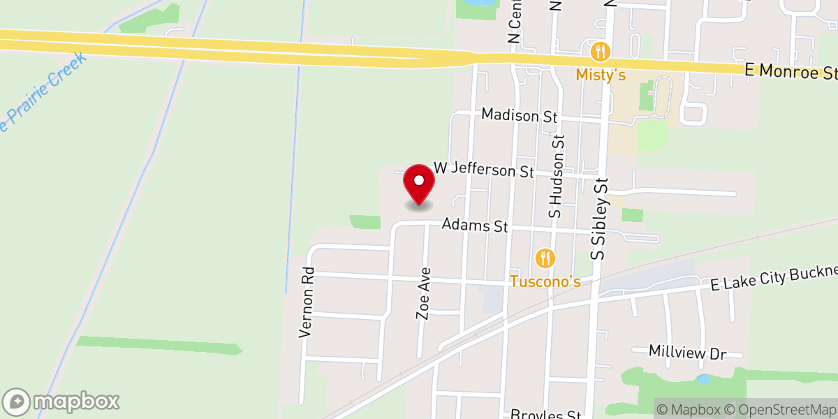 Map showing location of Speaks Buckner Chapel