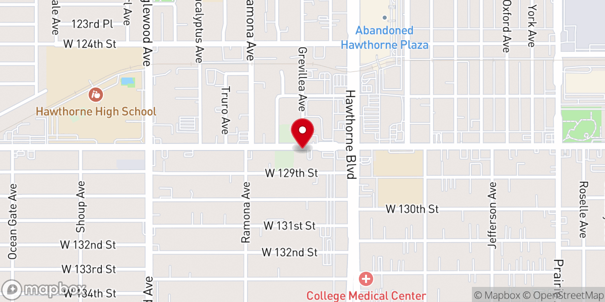 Map showing location of Church of the Nazarene
