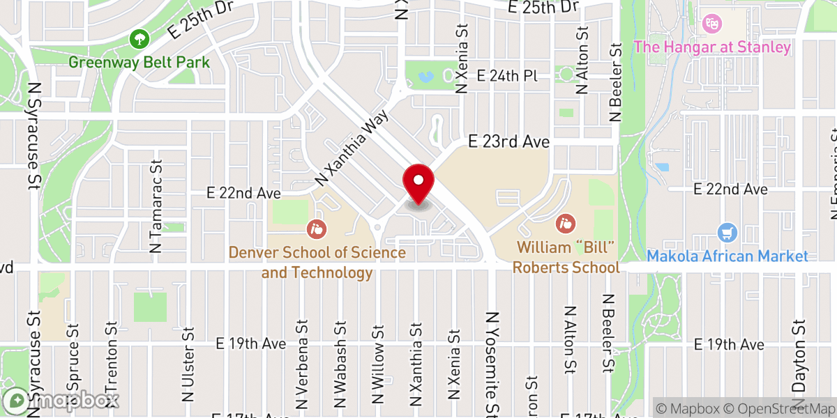 Map showing location of Hangar 61 - Stapleton Fellowship Church