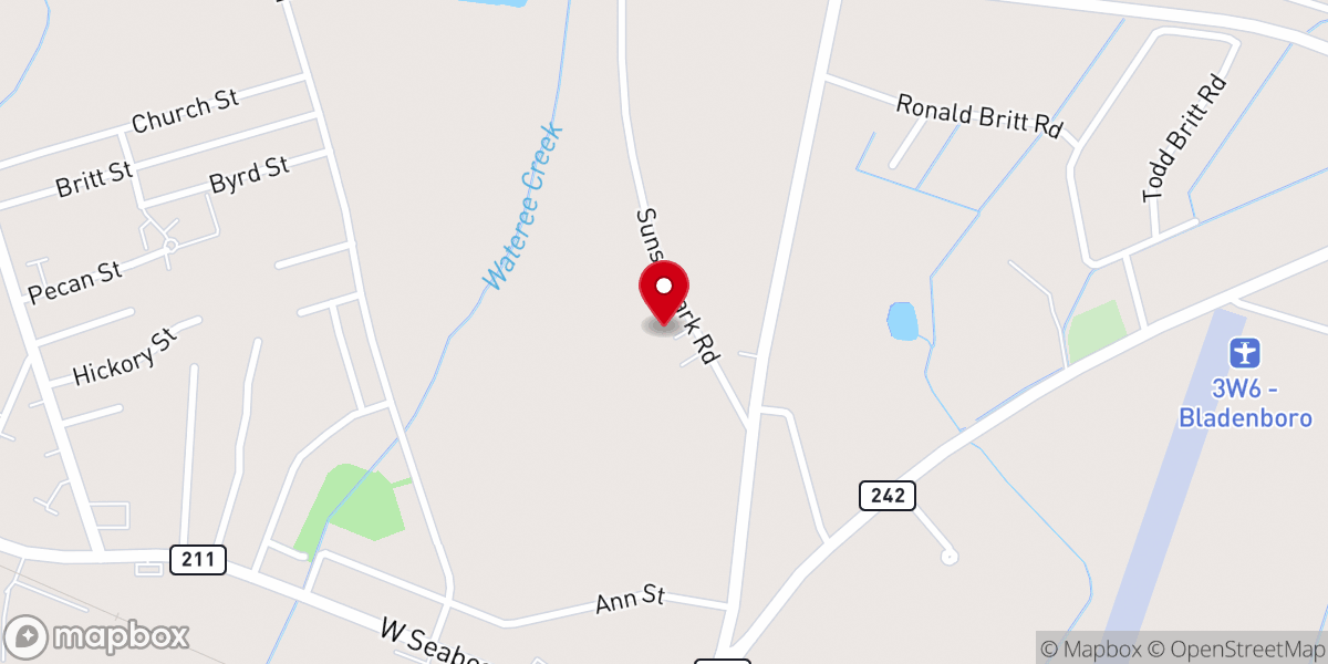 Map showing location of North Side Baptist Church