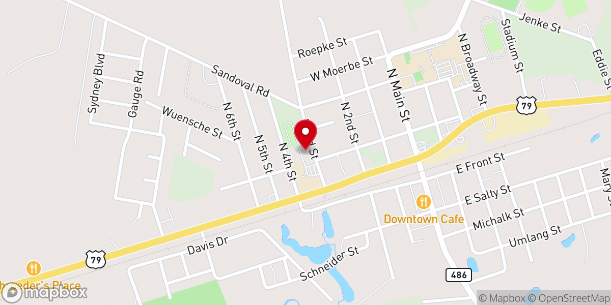 Map showing location of St Paul Lutheran Church and School