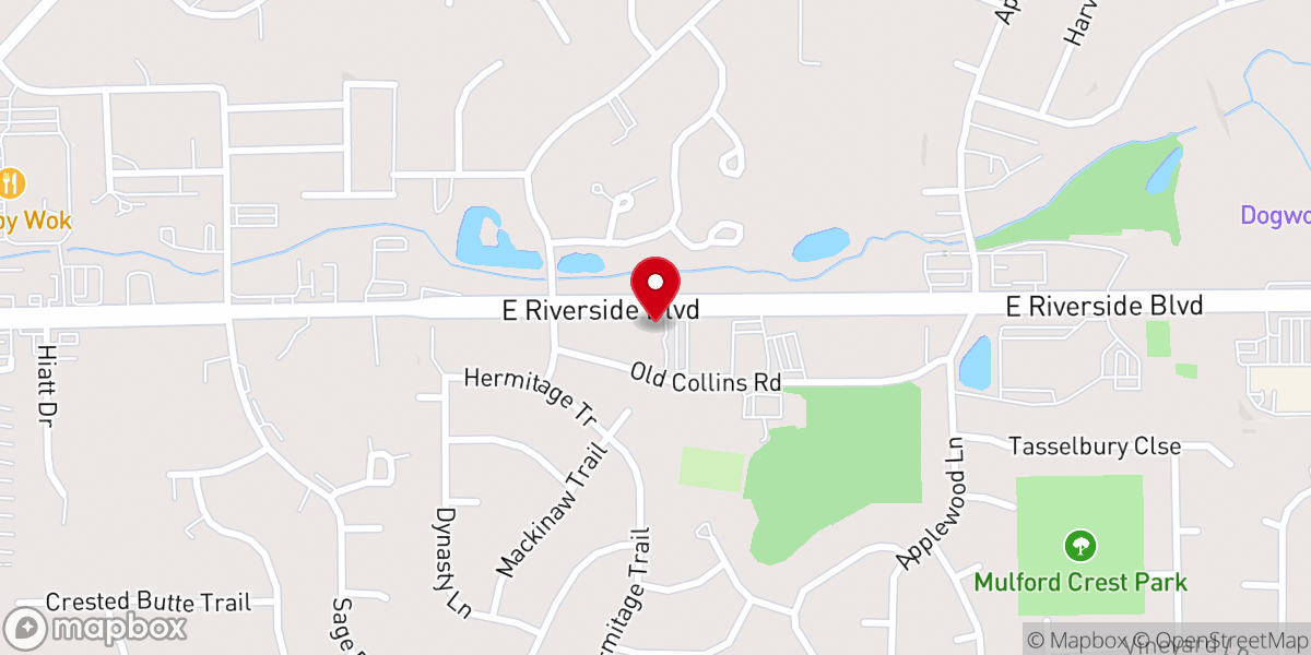 Map showing location of Woodlands Baptist Church