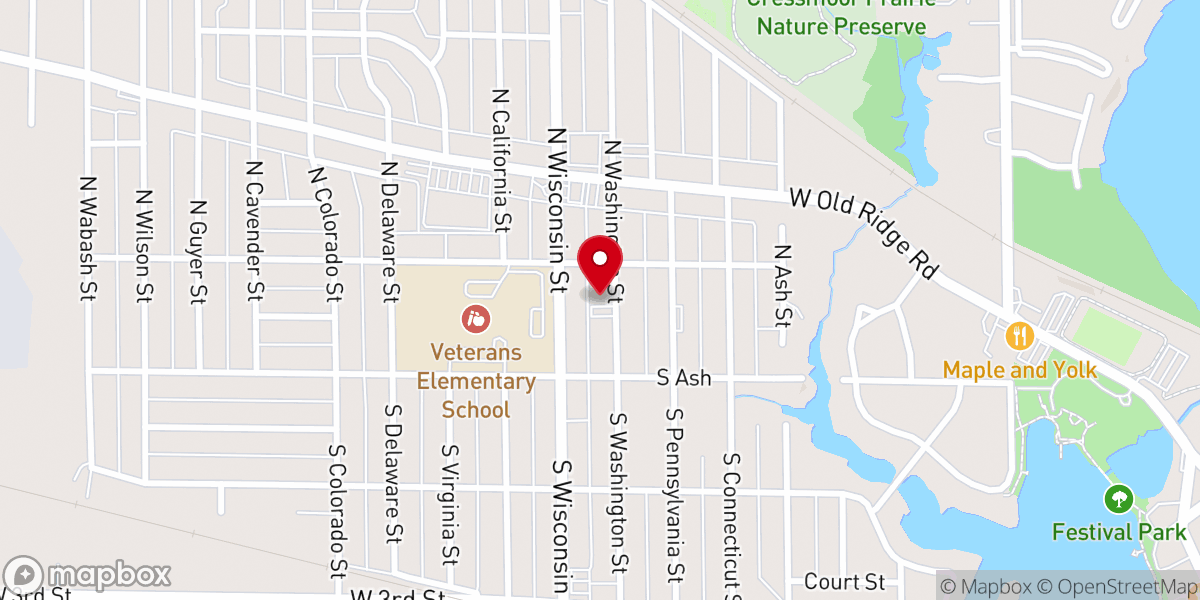Map showing location of Hobart Presbyterian Church