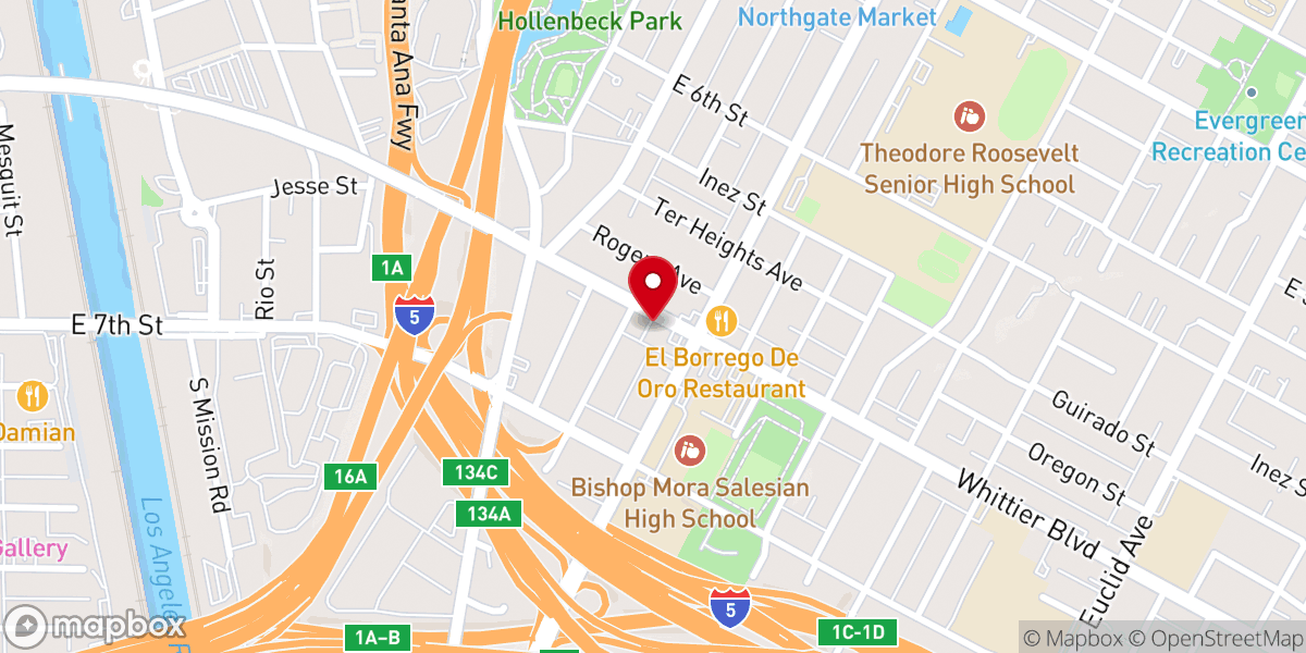 Map showing location of Christ Embassy Los Angeles Church