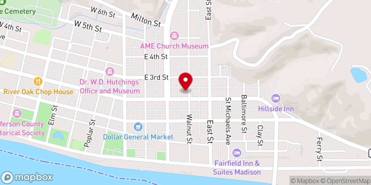Map showing location of The Salvation Army - Madison Indiana