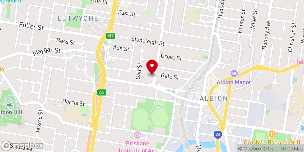 Map showing location of Albion Baptist Church