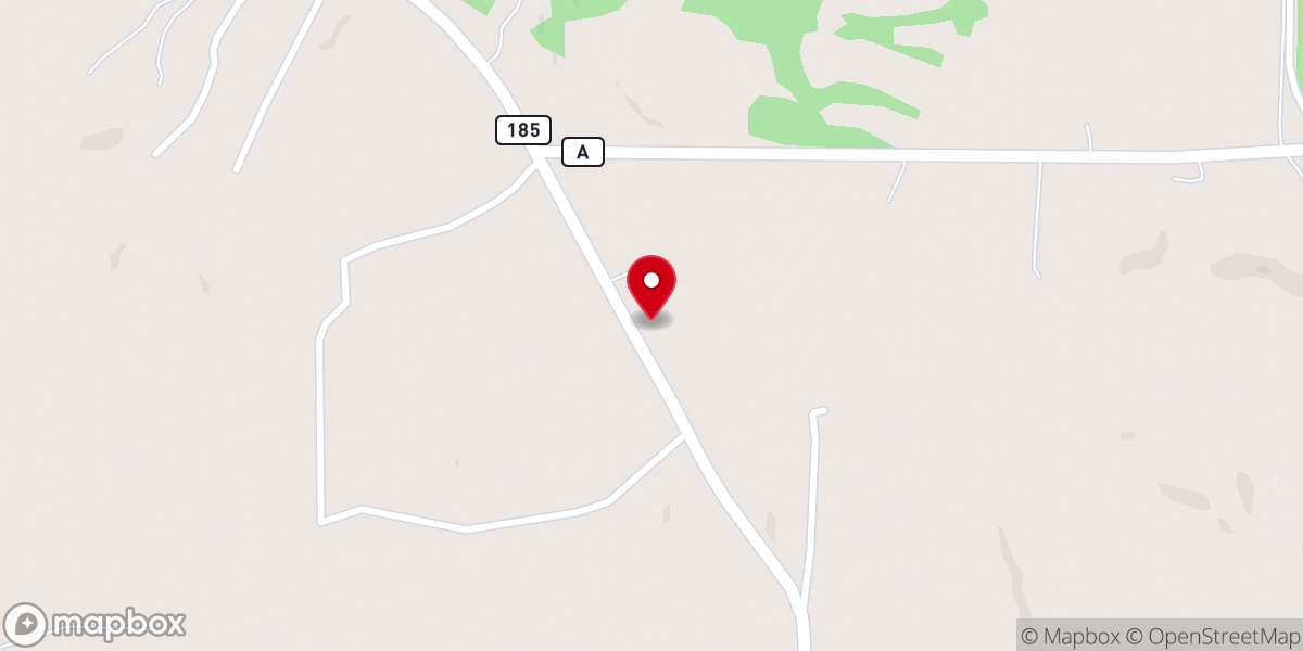 Map showing location of Pea Ridge Pentecostal Church