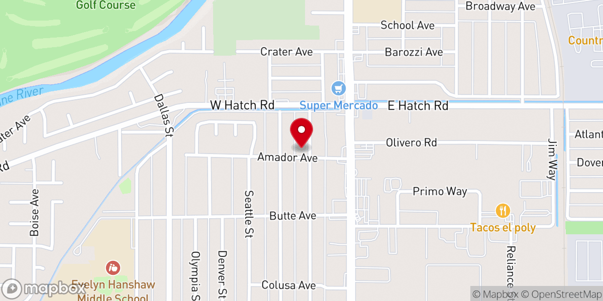 Map showing location of Iglesia de Cristo 1535 Eureka St Modesto CA 95358