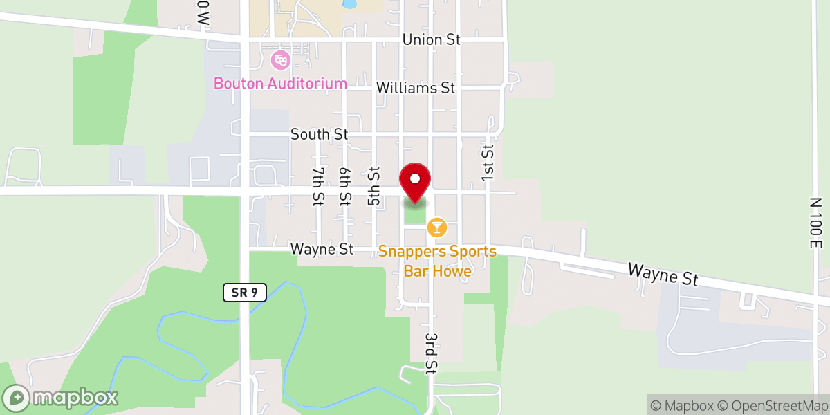 Map showing location of Howe Town Park