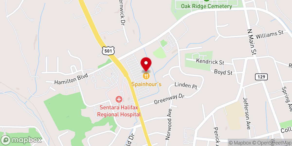 Map showing location of Hupps Mill Plaza