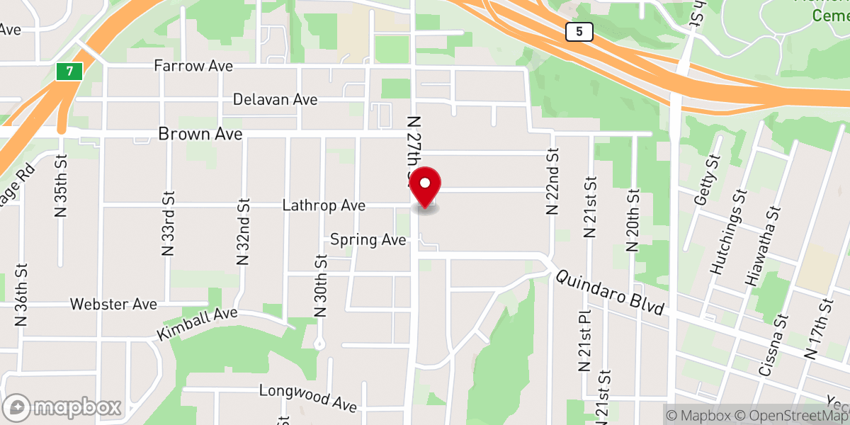 Map showing location of Guiding Star Missionary Baptist