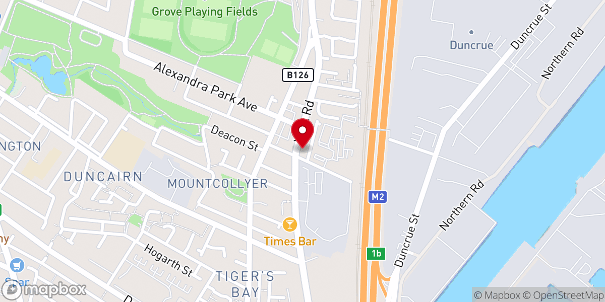Map showing location of RCCG Cornerstone Church