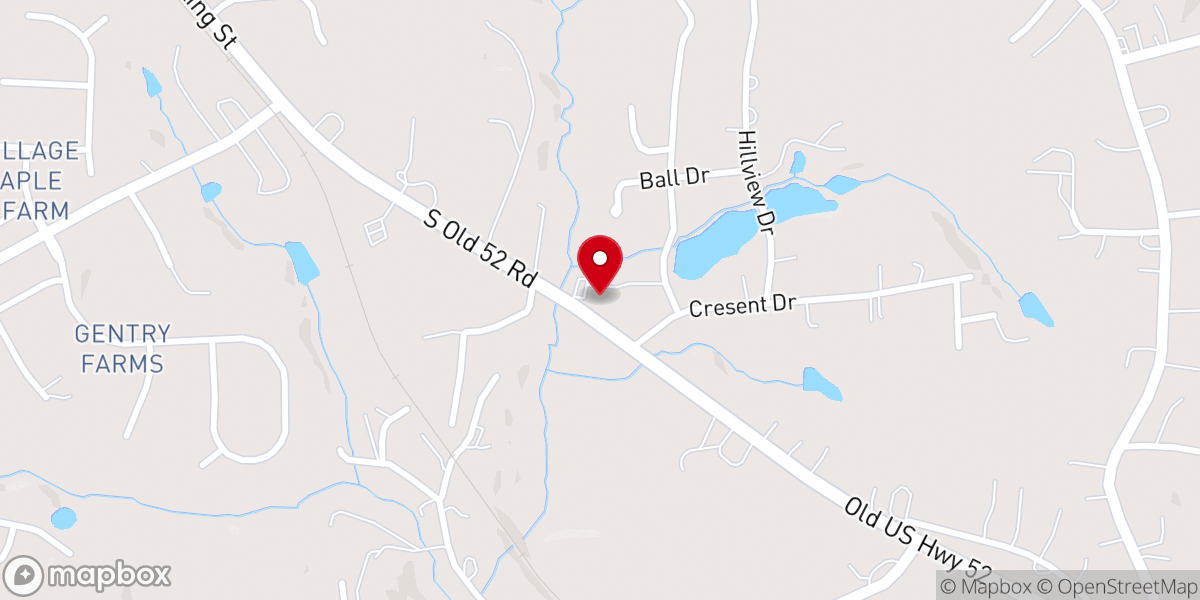 Map showing location of South Stokes Church of Christ